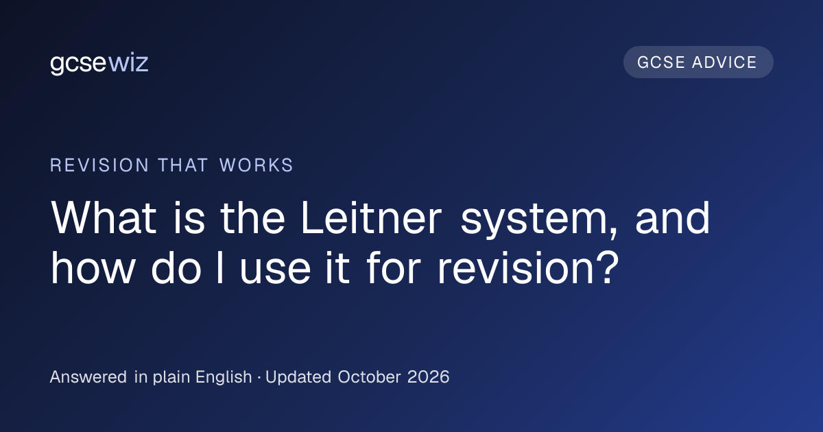 The Leitner system: how to use it for revision · GCSEwiz